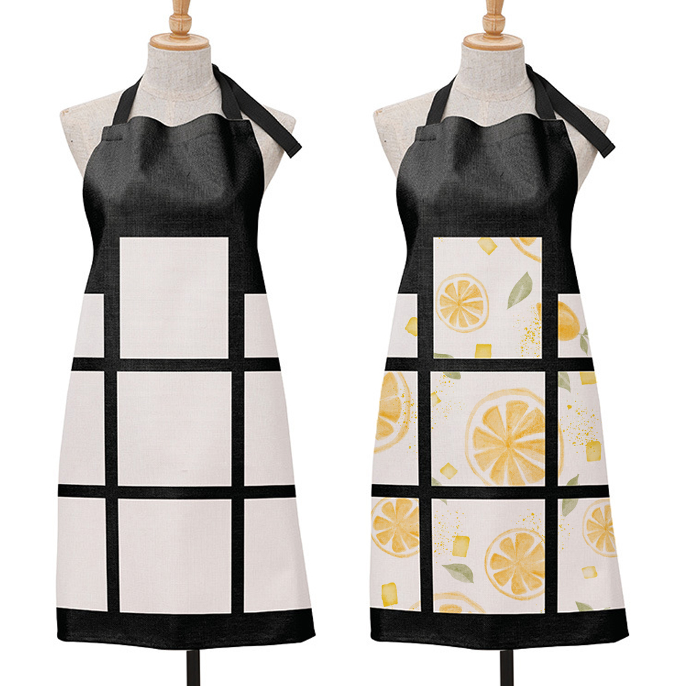 Sublimation Square Grid Cotton Linen Apron