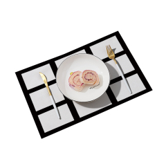 Sublimation Cotton And Linen Rectangular Square Grid Table Mat Decoration Placemat