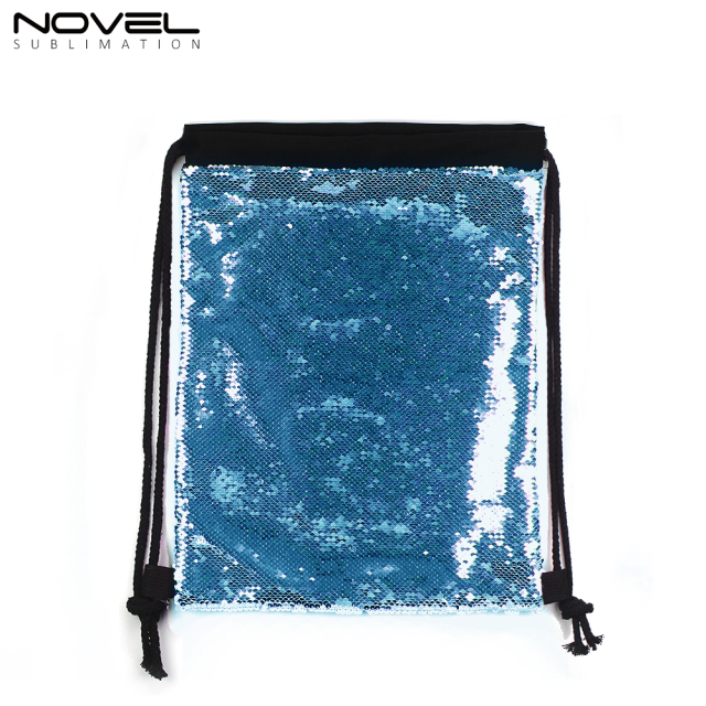 Sublimation Magic Sequin Drawstring Backpack Glitter Sport Bag