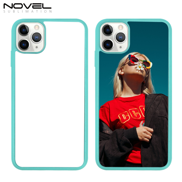 For iPhone 11 Pro Max Sublimation Blank Colorful  2D TPU Rubber Phone Case With Aluminum Sheet