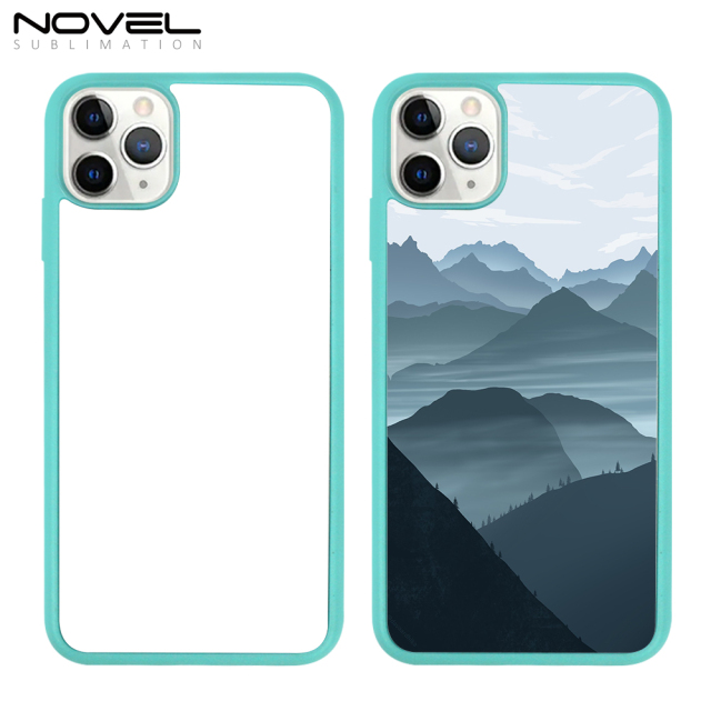 For iPhone 11 Pro Sublimation Colorful Blank 2D TPU Rubber Phone Case With Anti-slip Sides