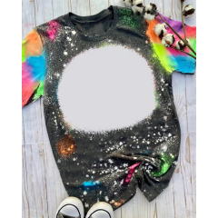 Sublimation DIY Fashion Colorful Polyester T-shirt Adult Short Sleeves For Thermal Transfer Printing