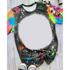 Sublimation DIY Fashion Colorful Polyester T-shirt Adult Short Sleeves For Thermal Transfer Printing