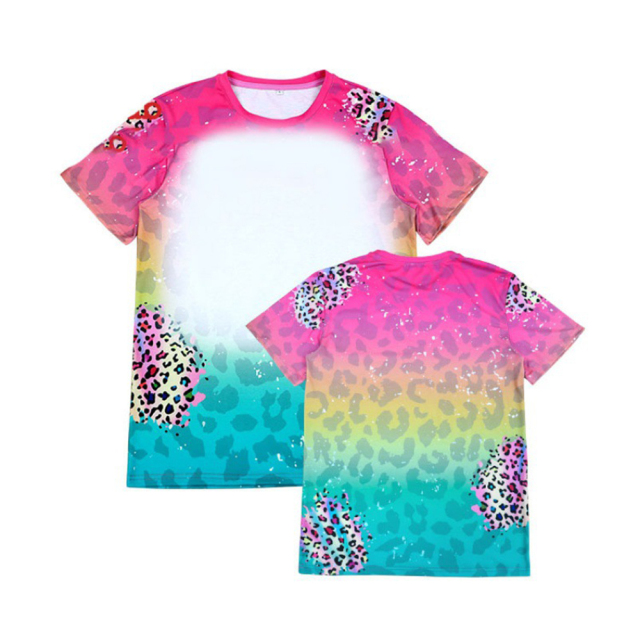 Sublimation DIY Fashion Colorful Polyester T-shirt Adult Short Sleeves For Thermal Transfer Printing