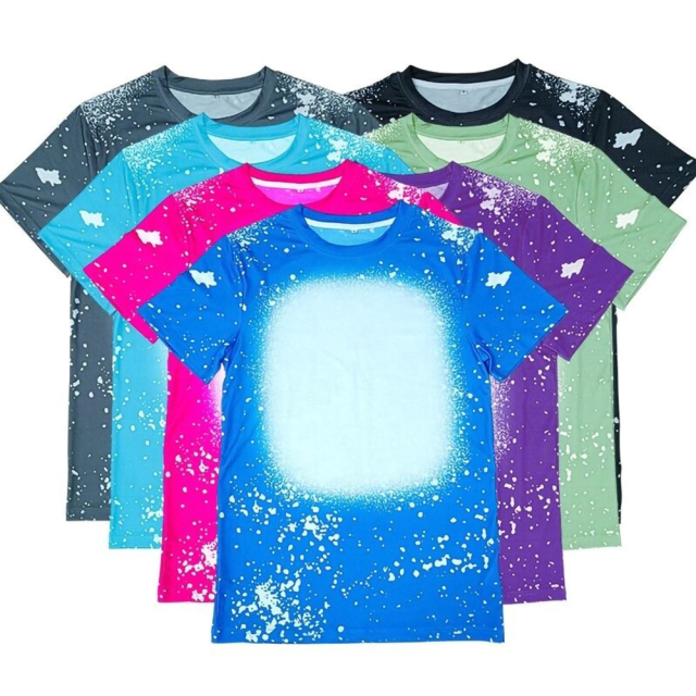 New Arrival Fashion Colorful Polyester Sublimation Blank T-shirt For Adult/ Kids Summer Short Sleeves