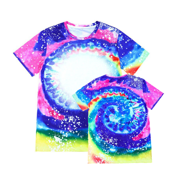 Sublimation DIY Fashion Colorful Polyester T-shirt Adult Short Sleeves For Thermal Transfer Printing