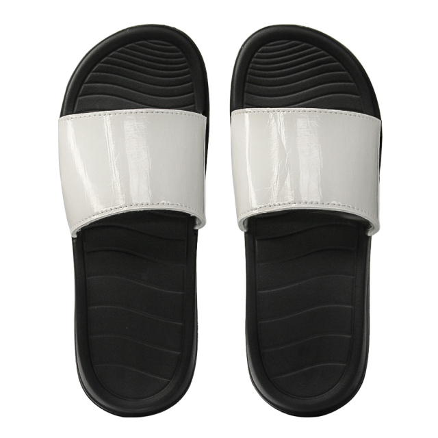 Sublimation Summer Two-piece PU Leather Slipper For Women/ Man/ Kids