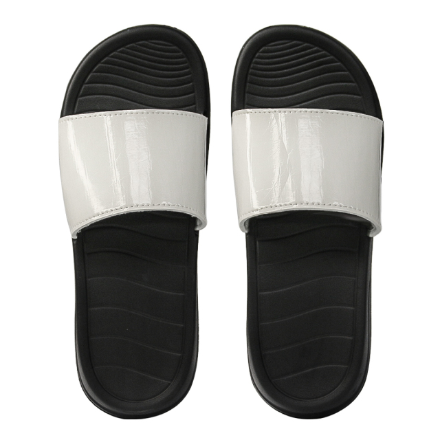 Sublimation Summer Two-piece PU Leather Slipper For Women/ Man/ Kids