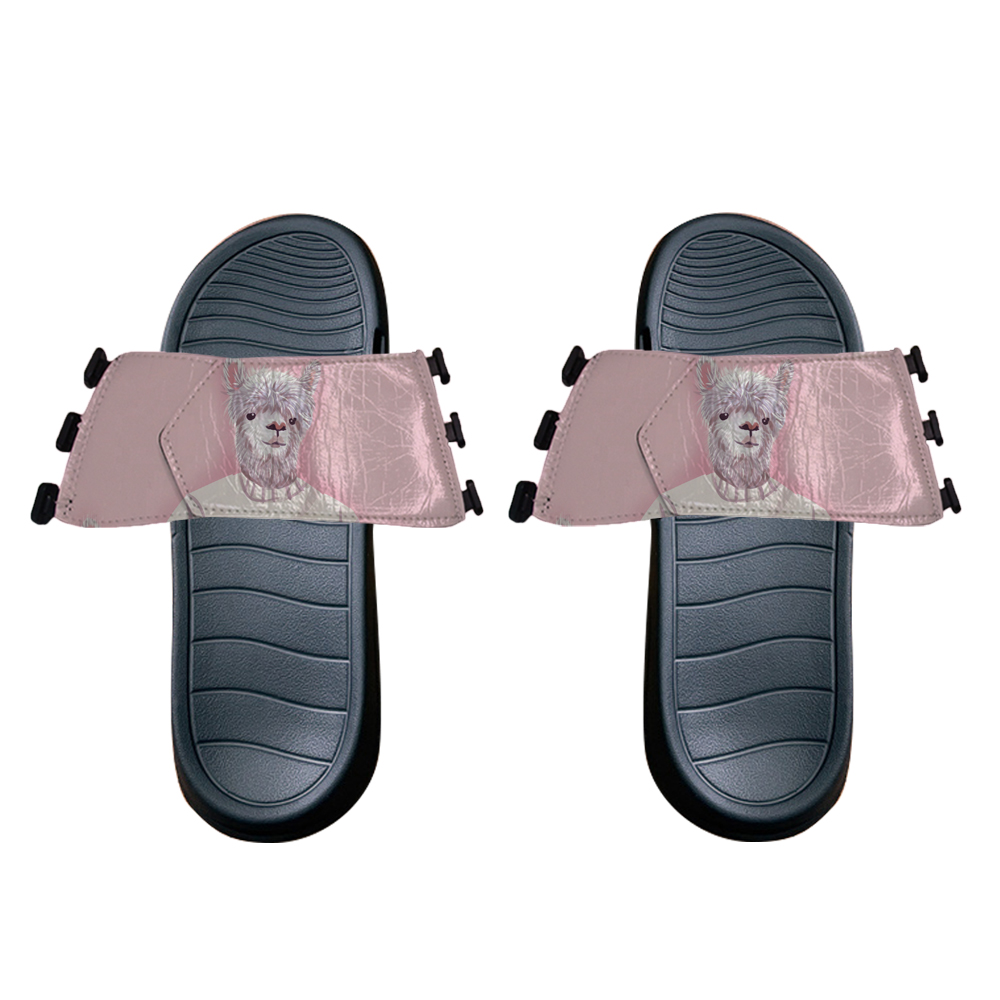 Sublimation Summer Two-piece PU Leather Slipper For Women/ Man/ Kids
