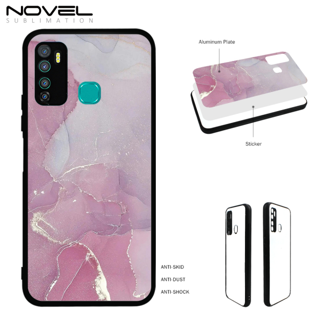 Smooth Sides！Sublimation Blank Soft Rubber Sides 2D TPU Phone Case For infinix hot8/ infinix hot9 With Metal Insert