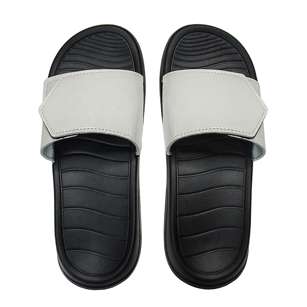 Sublimation Summer Two-piece PU Leather Slipper For Women/ Man/ Kids