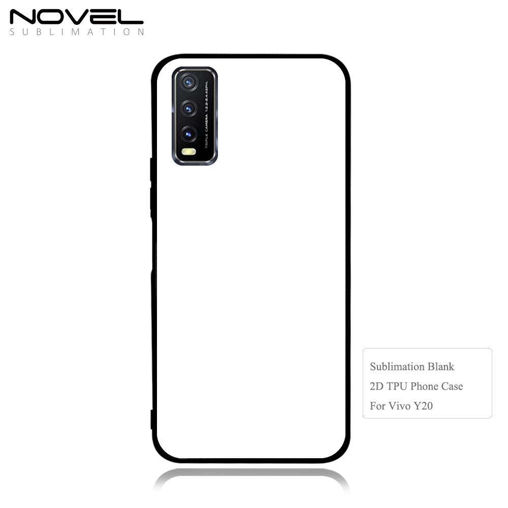 Smooth Sides!!! Sublimation Blank 2D TPU Phone Case For Vivo Y20 With Aluminum Sheet