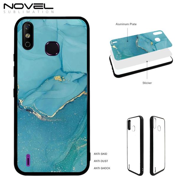Smooth Sides！Sublimation Blank 2D TPU Phone Case For infinix smart 4/ infinix smart 5 With Aluminum Insert
