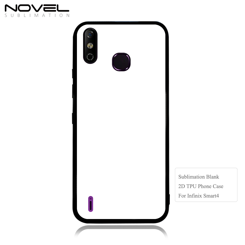 Smooth Sides！Sublimation Blank 2D TPU Phone Case For infinix smart 4/ infinix smart 5 With Aluminum Insert