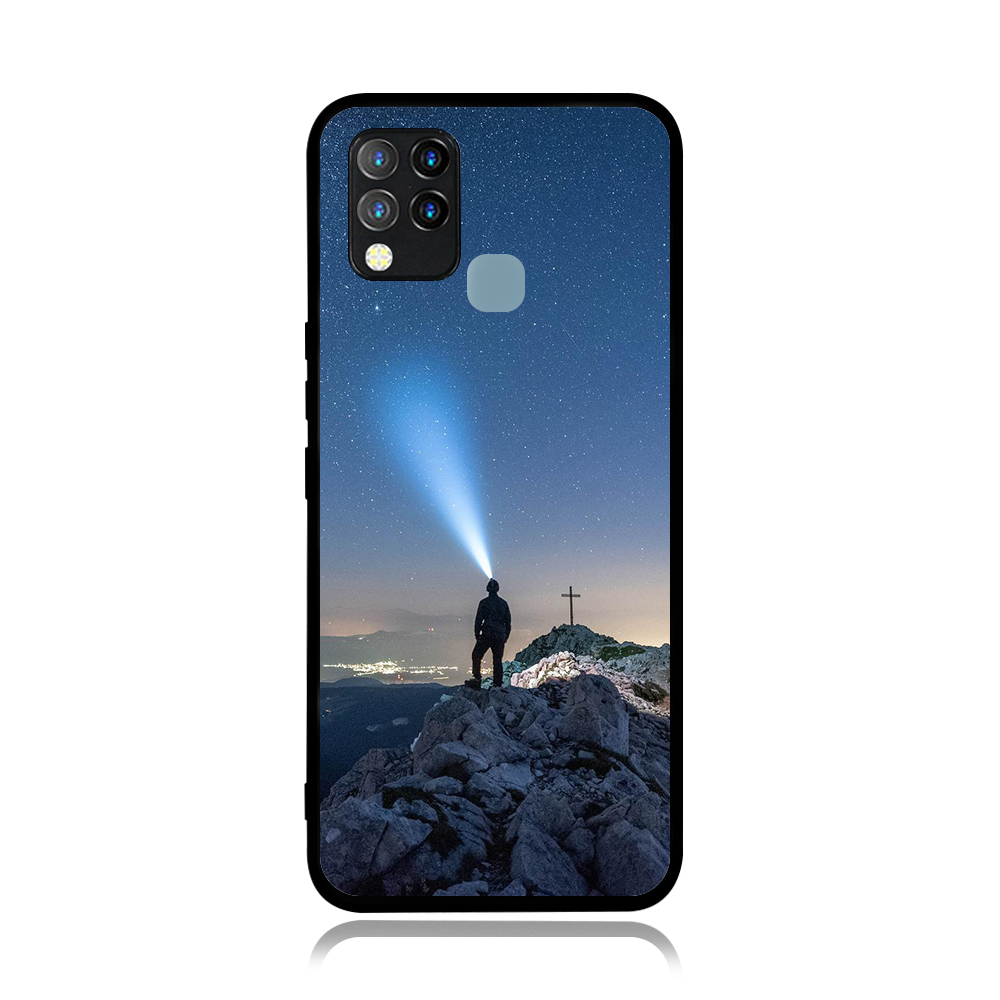 Smooth Sides！For Infinix Hot 10s Series Sublimation Blank Soft Rubber Sides 2D TPU Silicone Phone Case With Metal Insert