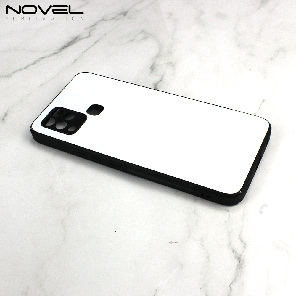 Smooth Sides！For Infinix Hot 10s Series Sublimation Blank Soft Rubber Sides 2D TPU Silicone Phone Case With Metal Insert