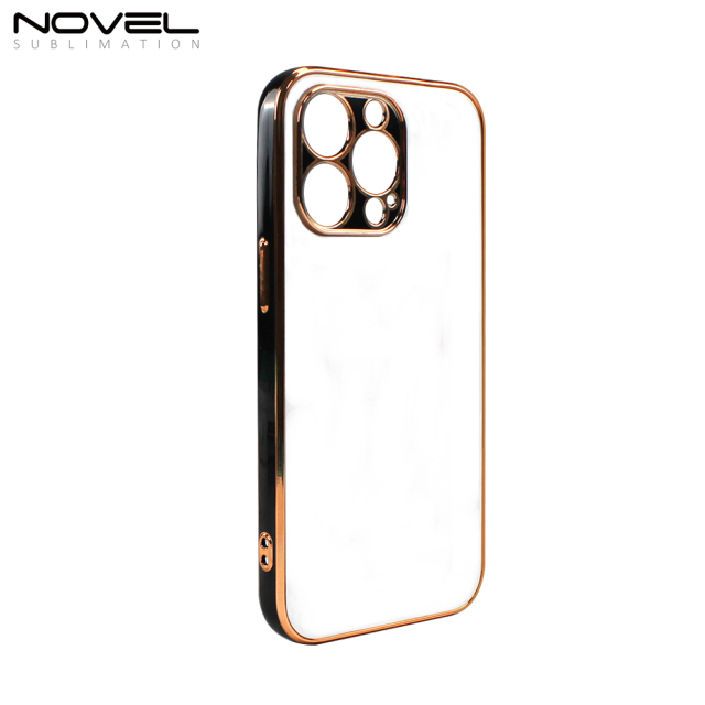 For iPhone 7/8/XR/XS Max/11/12/13 Pro Max Series With Tempered Glass Insert Colorful Galvanized Electroplated Soft Smooth Side Sublimation Phone Case