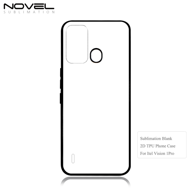 Smooth Sides! For ITEL Vision 2 Plus Sublimation Blank 2D TPU Phone Case Mobile Phone Shell With Aluminum Insert