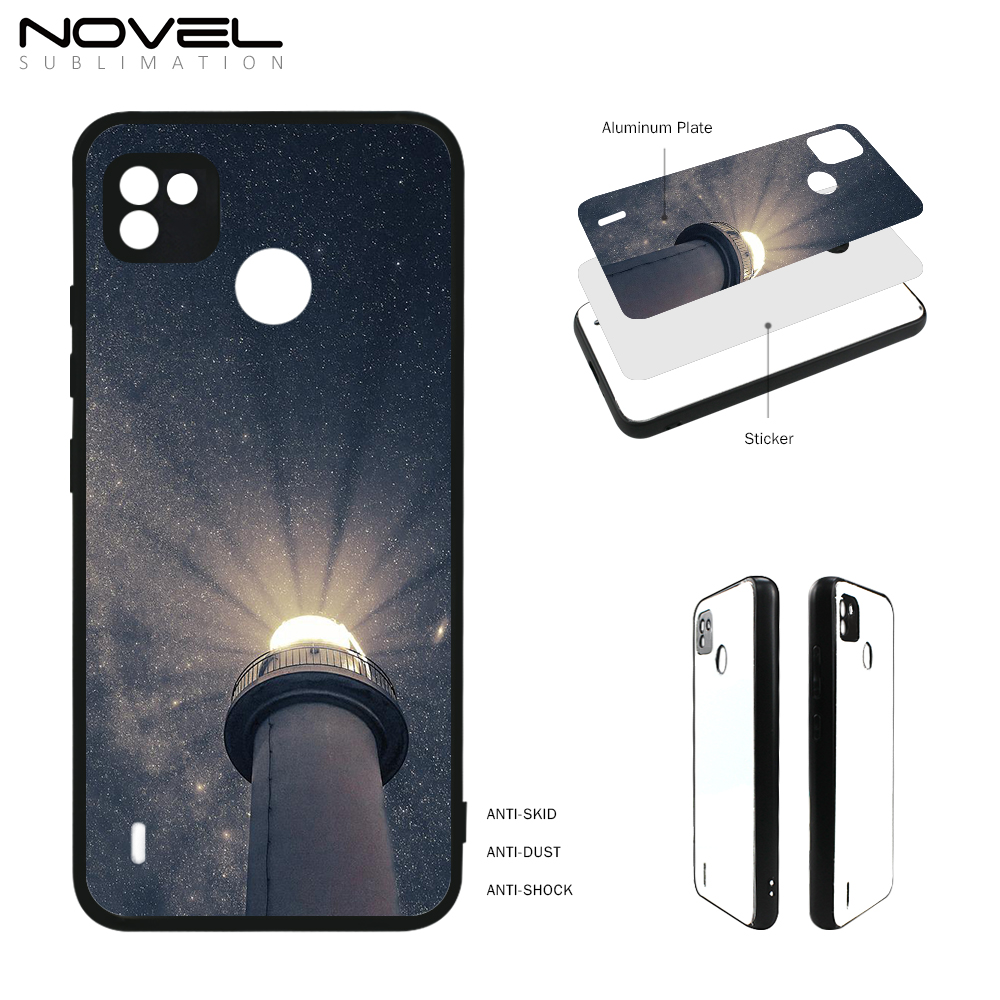 Smooth Sides!!! For Tecno pop 4 Air /  pop 4 Pro/ pop 5/pop 5 Air Sublimation Blank 2D TPU Phone Case With Aluminum Insert