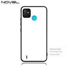 Smooth Sides!!! For Tecno Pop 4 Pro Sublimation Blank 2D TPU Phone Case With Aluminum Insert