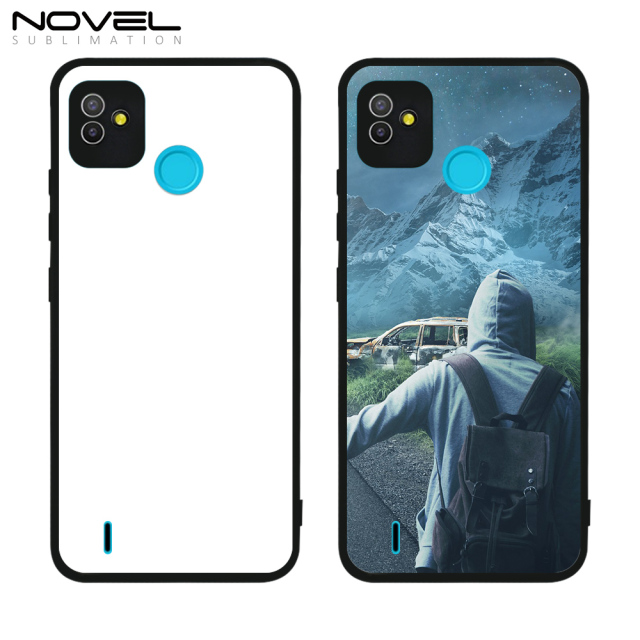 Smooth Sides!!! For Tecno Pop 5 Sublimation DIY 2D Soft Silicone TPU Phone Case Phone Shell With Aluminum Insert