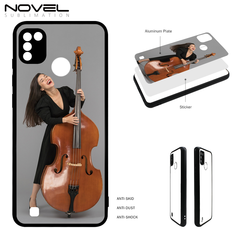 Smooth Sides!!! For Tecno Pop 4 Pro Sublimation Blank 2D TPU Phone Case With Aluminum Insert