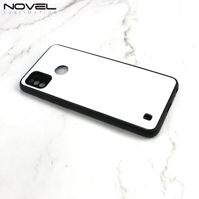 Smooth Sides!!! For Tecno Pop 4 Pro Sublimation Blank 2D TPU Phone Case With Aluminum Insert