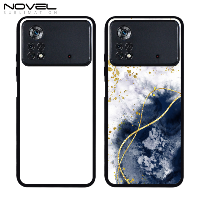 Smooth Sides!!! For POCO X4 PRO 5G 2D TPU Rubber Phone Case Cover Sublimation Blank Phone Back Shell With Aluminum Insert