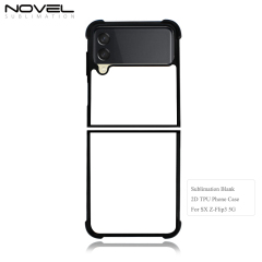 For Samsung Galaxy Z Flip 3 Sublimation Blank 2D TPU Phone Case Four Corner Anti-Drop DIY Phone Shell With Aluminum Insert