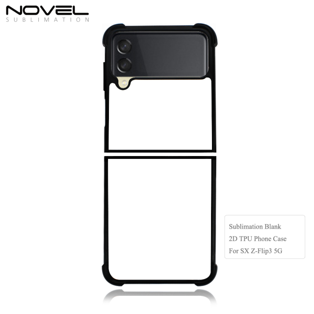 For Samsung Galaxy Z Flip 3 Sublimation Blank 2D TPU Phone Case Four Corner Anti-Drop DIY Phone Shell With Aluminum Insert