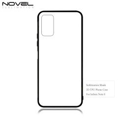 Smooth Sides！For Infinix Note 7/ Infinix Note 8/ Infinix Note 11 Sublimation Blank Soft Rubber Sides 2D TPU Phone Case Silcone Cell Phone Cover With Metal Insert