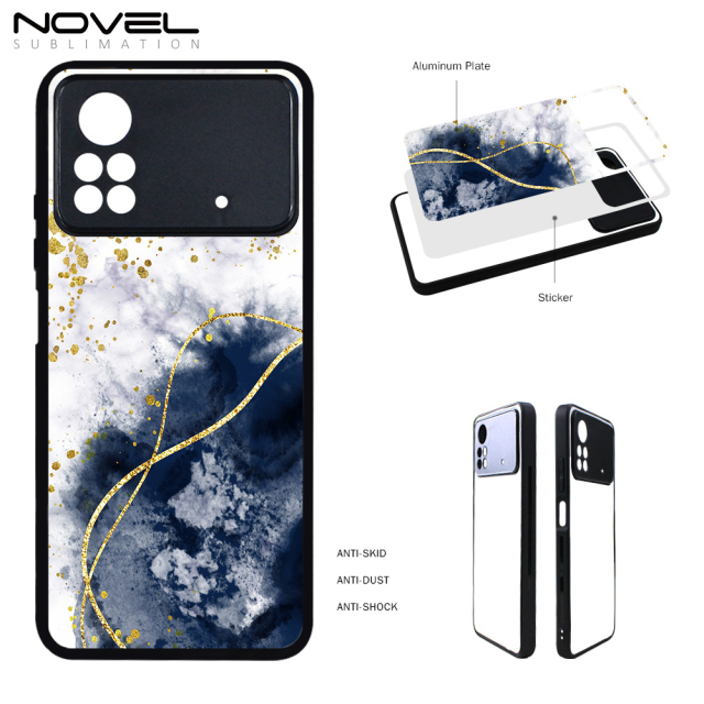 Smooth Sides!!! For POCO X4 PRO 5G 2D TPU Rubber Phone Case Cover Sublimation Blank Phone Back Shell With Aluminum Insert