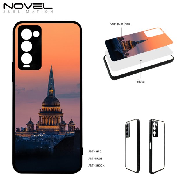 Smooth Sides!!! For Tecno Camon 18 Sublimation 2D TPU Phone Case Soft Silicone Blank Phone Cover With Aluminum Insert
