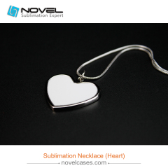 Sublimation Metal Blank Necklace--Heart Shaped