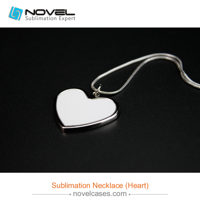Sublimation Metal Blank Necklace--Heart Shaped