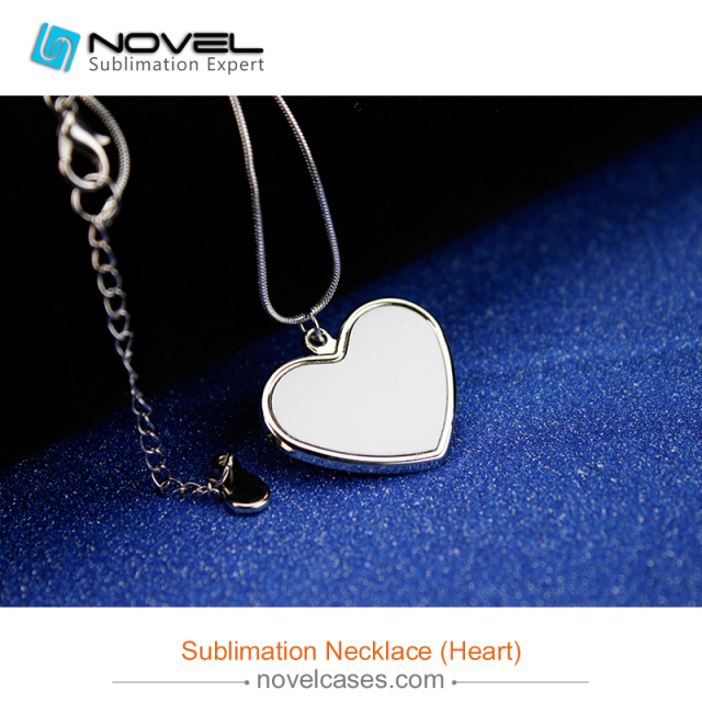 Sublimation Metal Blank Necklace--Heart Shaped