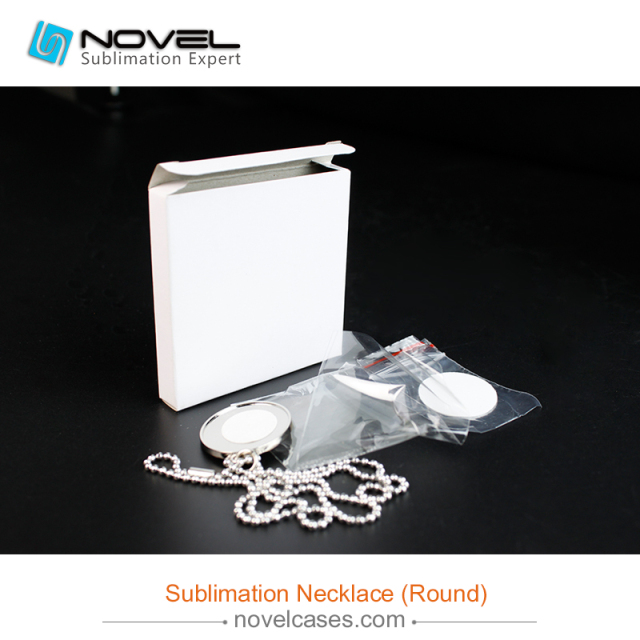 Popular Sublimation Blank Metal Necklace With Aluminum Sheet--Round Shape