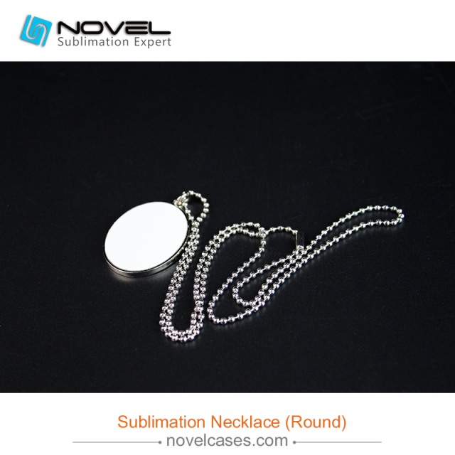 Popular Sublimation Blank Metal Necklace With Aluminum Sheet--Round Shape