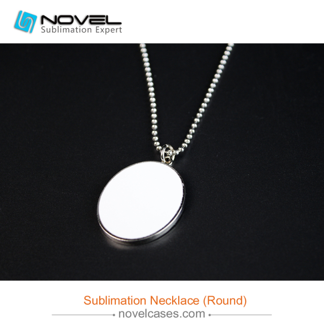 Popular Sublimation Blank Metal Necklace With Aluminum Sheet--Round Shape