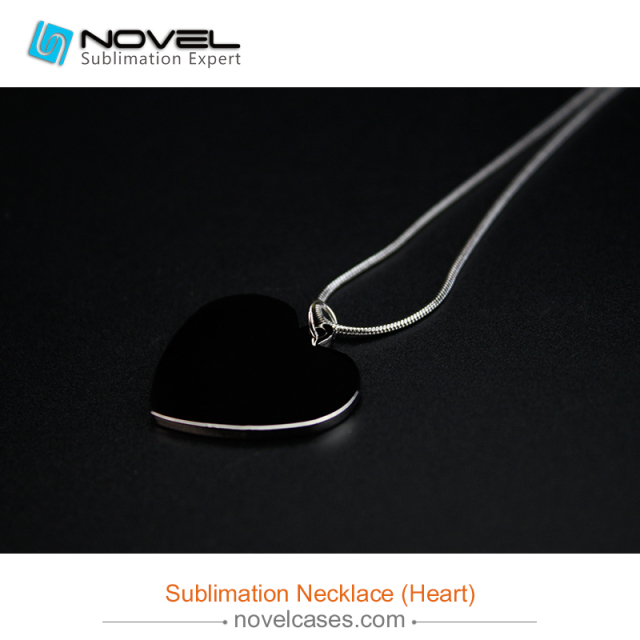 Sublimation Metal Blank Necklace--Heart Shaped