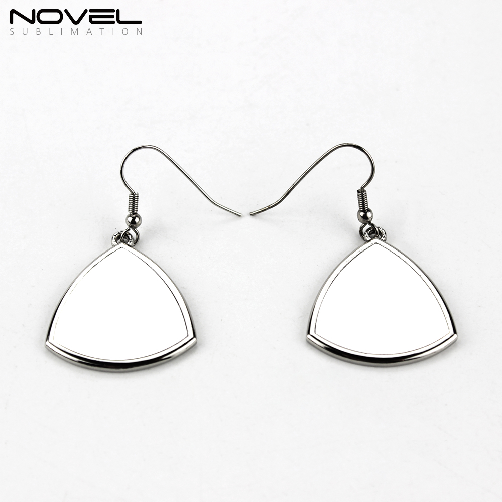 Fashion Sublimation Metal Blank Earrings--Teardrop/Round/Triangle Shape With Aluminum Insert For Heat Press Printing