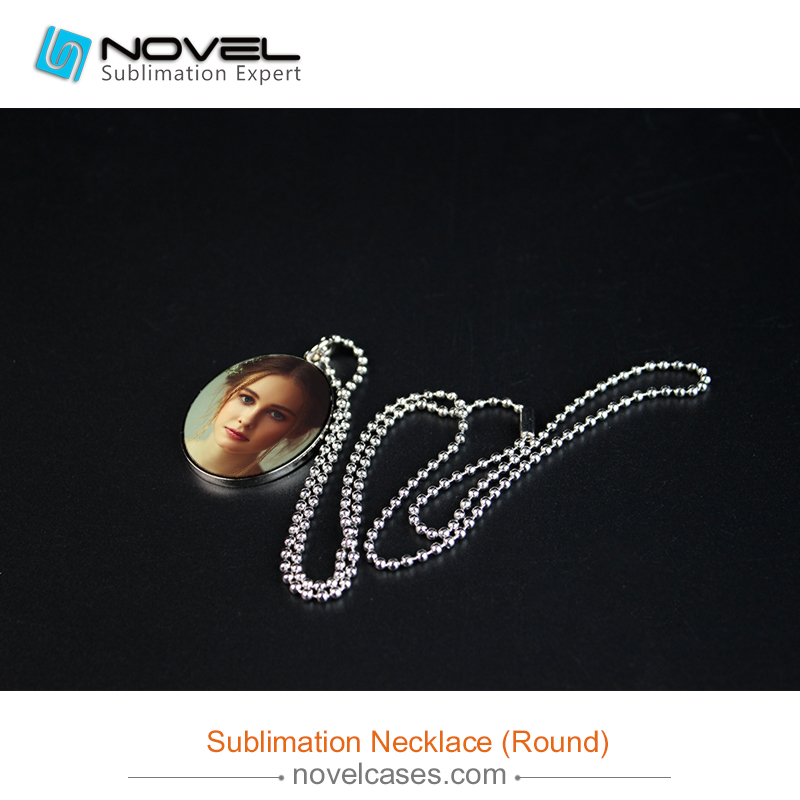 Popular Sublimation Blank Metal Necklace With Aluminum Sheet--Round Shape