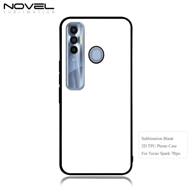 Smooth Sides!!! For Tecno Spark Series Spark 7pro/ Spark5 Air/ Spark 6/Spark 8 Sublimation 2D TPU Phone Case Soft Silicone Phone Shell With Aluminum Insert