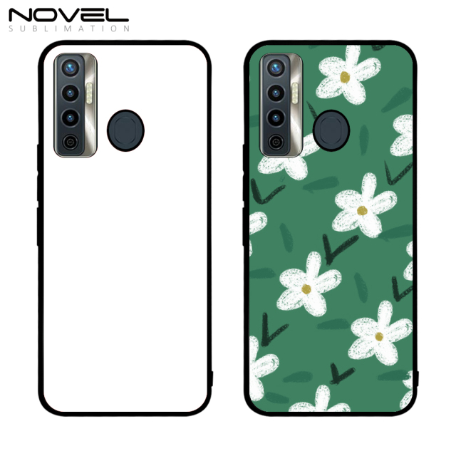 Smooth Sides!!! For Tecno Camon Series Camon 17/18/16/12 Sublimation 2D TPU Phone Case Soft Silicone Blank Phone Cover With Aluminum Insert