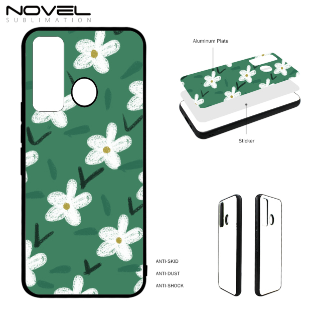 Smooth Sides!!! For Tecno Camon Series Camon 17/18/16/12 Sublimation 2D TPU Phone Case Soft Silicone Blank Phone Cover With Aluminum Insert