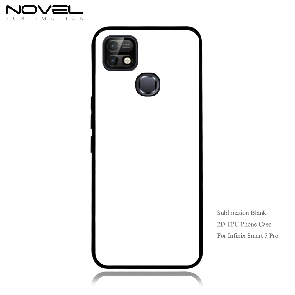 Smooth Sides!!！Sublimation Blank 2D TPU Phone Case For infinix smart 5 Pro With Aluminum Insert