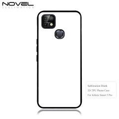 Smooth Sides!!！Sublimation Blank 2D TPU Phone Case For infinix smart 5 Pro With Aluminum Insert