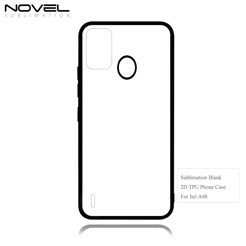 Smooth Sides!!! For Itel A47/ Itel A48 2D TPU Phone Case Soft Silicone Phone Shell With Aluminum Insert For Sublimation Printing