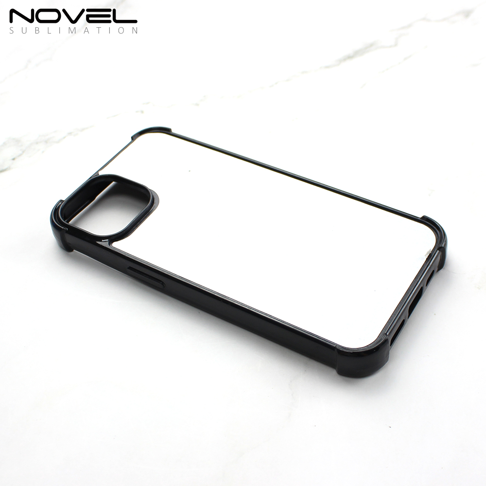 For iPhone 17, 16,15, 14, 13, 12, 11 Series Sublimation 2D TPU Case with Four Corner Anti-drop Rubber Phone Cover With Aluminum Sheet