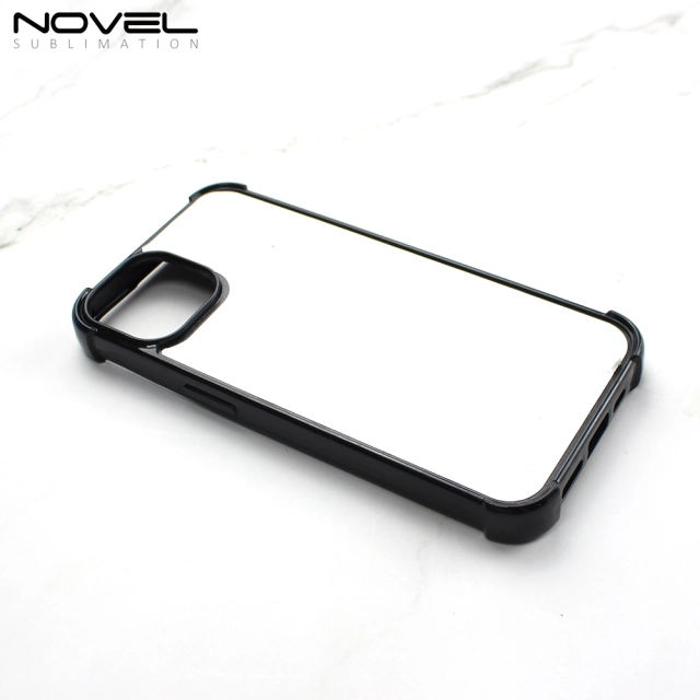 For iPhone 14 13 12 11 Series Sublimation  2D TPU Case with Four Corner Anti-drop Rubber Phone Cover With Aluminum Sheet